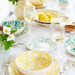 Puglia Aquamarine Splatter Bowl, 12cm Italian Ingredients|Crockery & Dinnerware