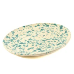 Clearance Puglia Aquamarine Splatter Dinner Plate, 27cm Italian Ingredients|Plates