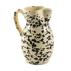 Hot Puglia Black Splatter Ceramic Pitcher Italian Ingredients|Tableware Brands