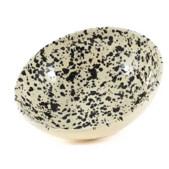 Outlet Puglia Black Splatter Large Salad Bowl, 28cm Italian Ingredients|Crockery & Dinnerware
