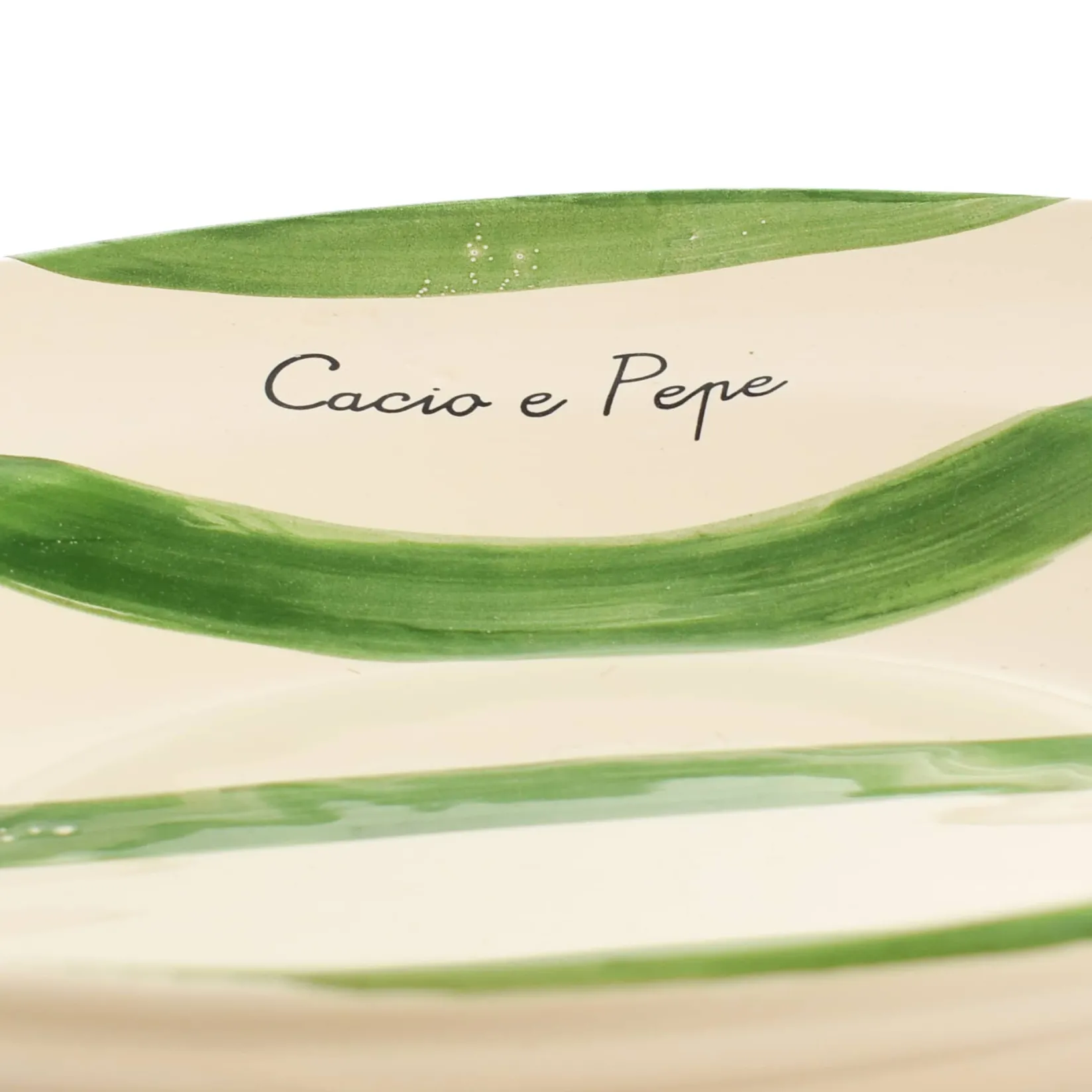 Online Puglia "Cacio E Pepe" Green Stripe Pasta Bowl, 29cm Crockery & Dinnerware|Bowls