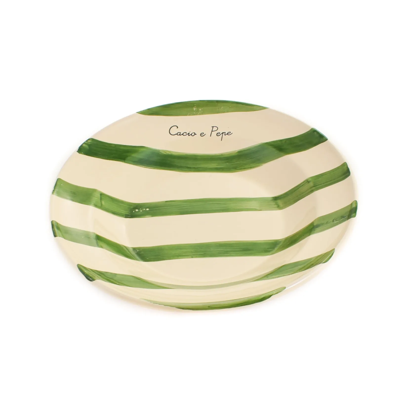 Online Puglia "Cacio E Pepe" Green Stripe Pasta Bowl, 29cm Crockery & Dinnerware|Bowls