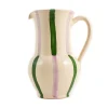 Hot Puglia Green and Lilac Stripe Pitcher Tableware Brands|Jugs & Bottles