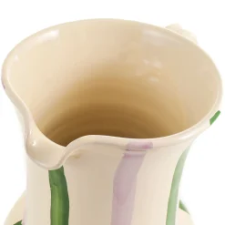 Hot Puglia Green and Lilac Stripe Pitcher Tableware Brands|Jugs & Bottles