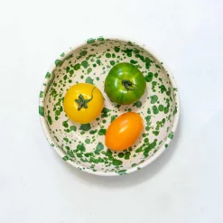 Hot Puglia Green Splatter Bowl, 19cm Crockery & Dinnerware|Bowls