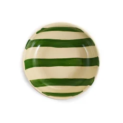 Sale Puglia Green Stripe Bowl, 19cm Crockery & Dinnerware|Bowls