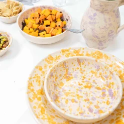 Puglia Lilac and Yellow Splatter Bowl, 12cm Crockery & Dinnerware|Bowls