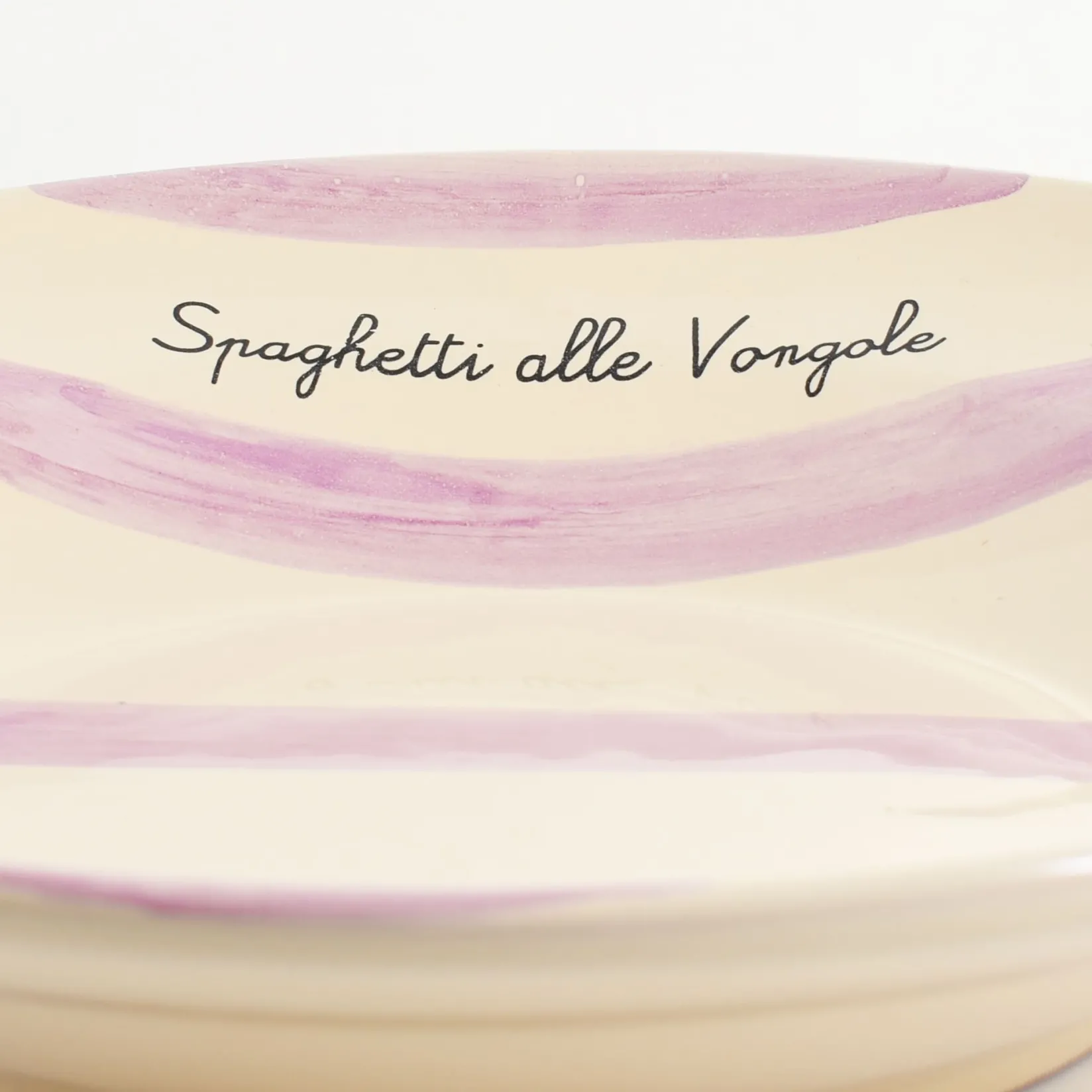 Online Puglia "Spaghetti Alle Vongole" Lilac Stripe Pasta Bowl, 29cm Tableware Brands