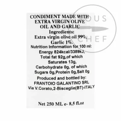 Puglian Olive Oil with Garlic in Terracotta Bottle, 250ml Ingredients Brands|Italian Ingredients