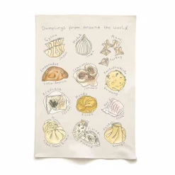 Outlet Dumplings from Around the World Organic Cotton Tea Towel Kitchen Textiles & Clothing