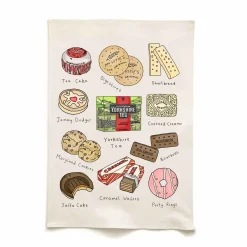 Clearance Tea & Biscuits Organic Cotton Tea Towel Kitchen Textiles & Clothing