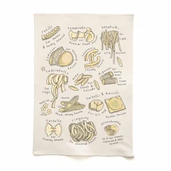 Discount Types of Pasta Organic Cotton Tea Towel Kitchen Textiles & Clothing