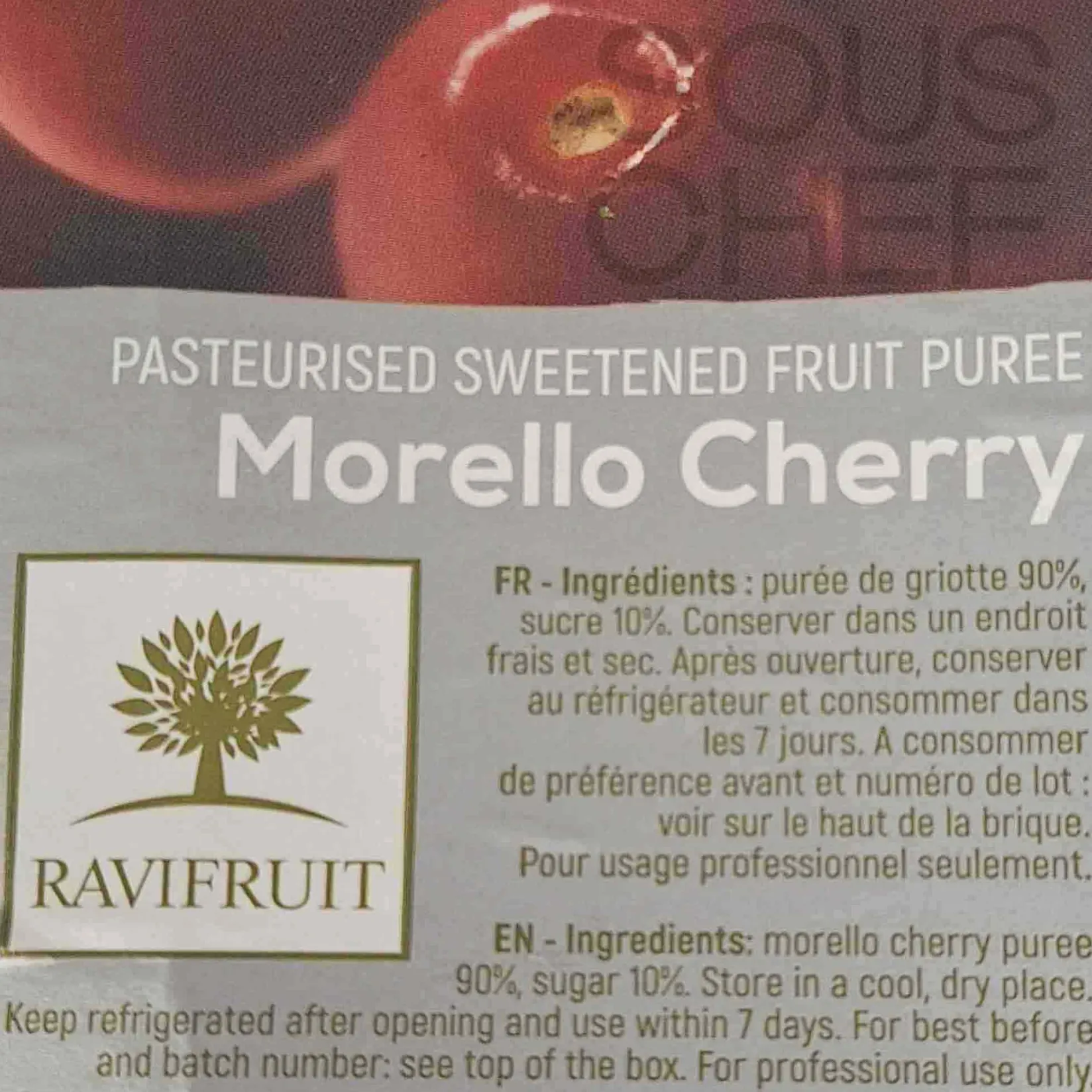 Clearance Morello Cherry Puree, 1 Litre Ingredients Brands|Drinks