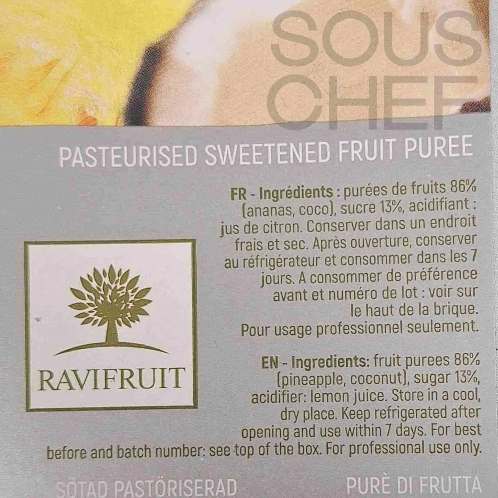 New Pina Colada Puree, 1 Litre Ingredients Brands|Drinks