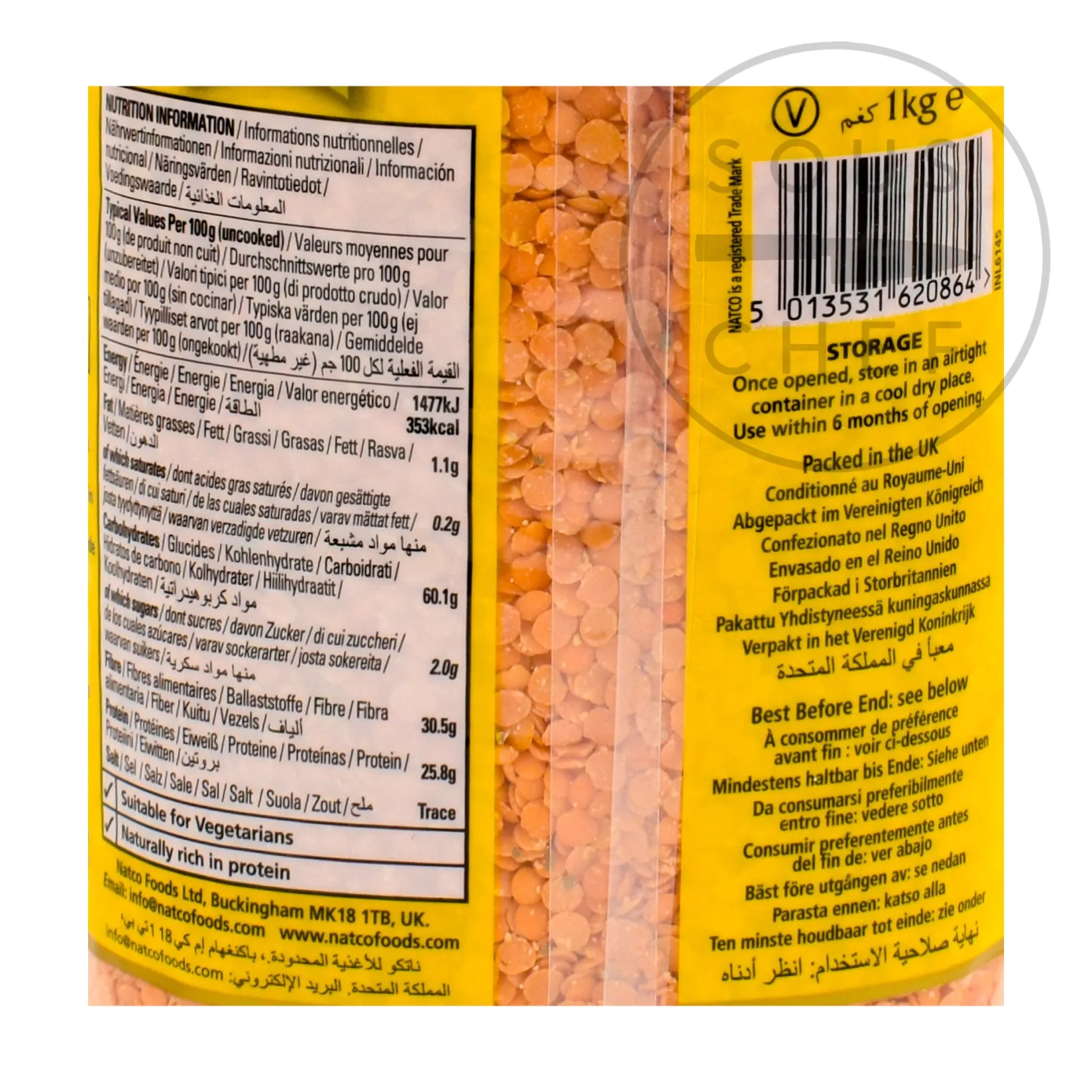 Hot Red Lentils (Masoor Dal), 1kg Ingredients Brands|Indian Ingredients