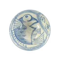 Clearance Rice Bowl With Blue Fish, 12cm Japanese Ingredients|Japanese Tableware