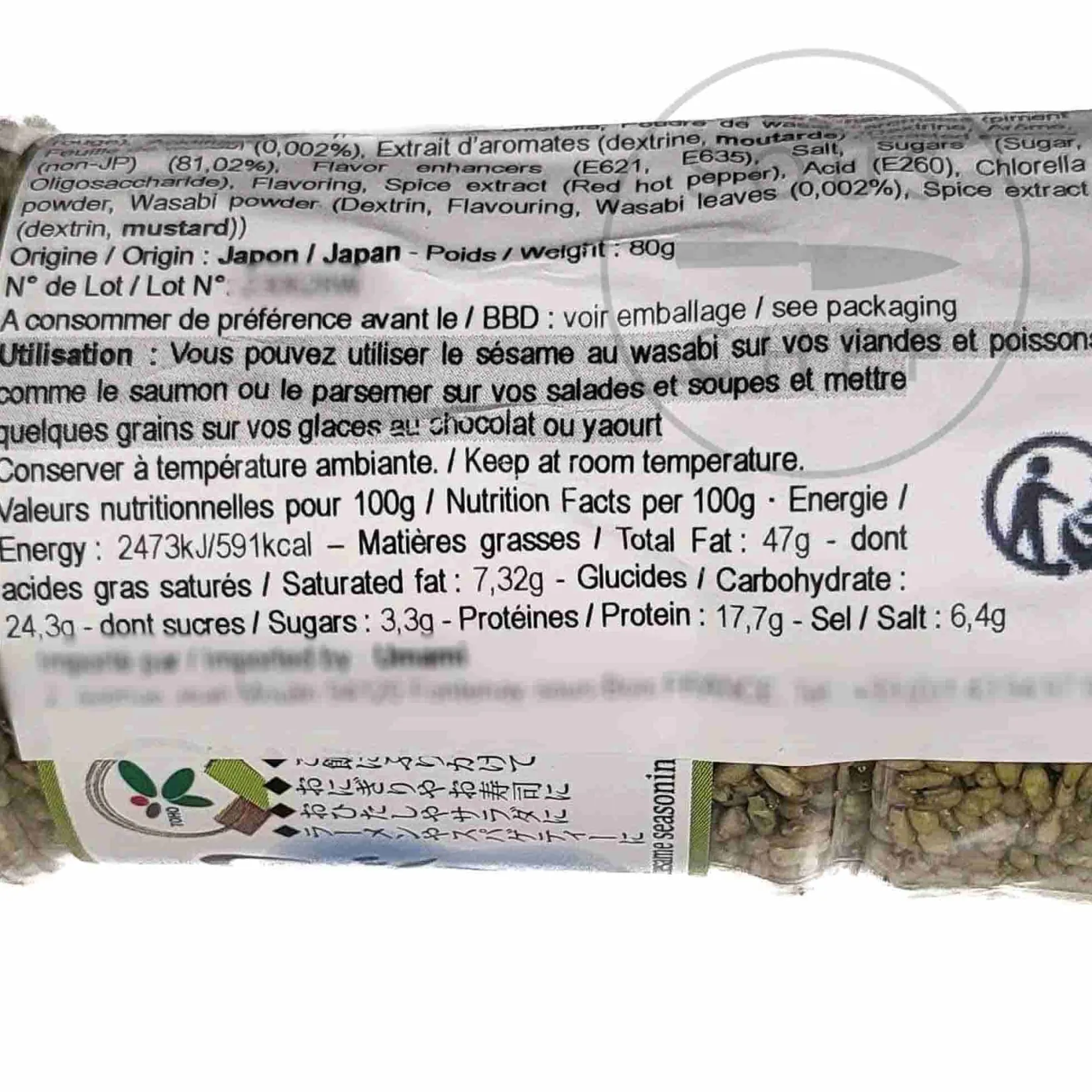 Discount Roasted Sesame Seeds With Wasabi, 80g Ingredients Brands|Japanese Ingredients