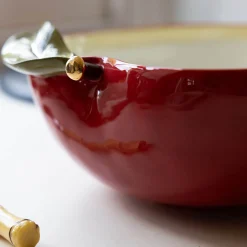 Apple Bowl with Gold Detail, 19.5x21cm Crockery & Dinnerware|Bowls