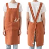 New Rust Crossback Linen Apron Kitchen Textiles & Clothing