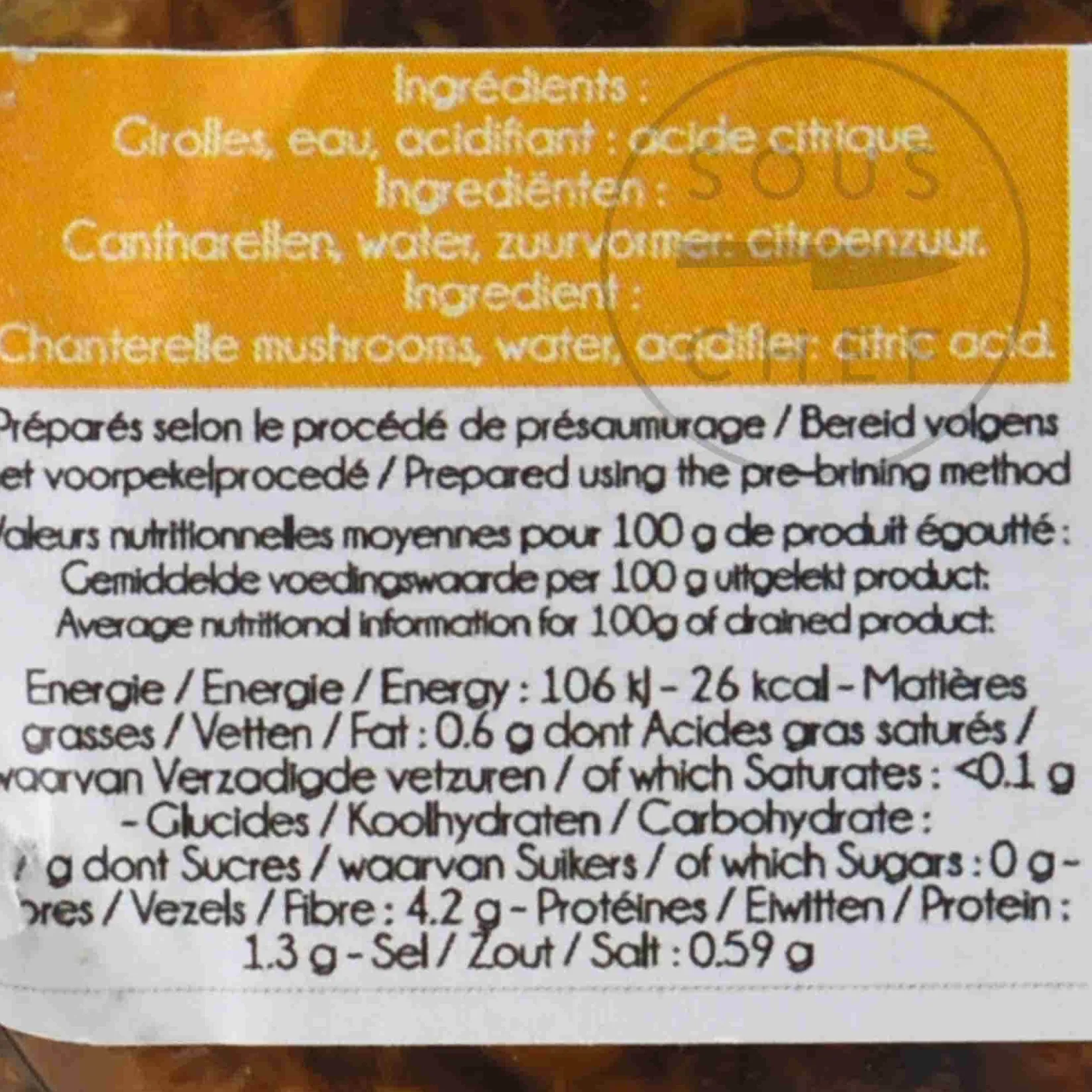 Chanterelle Mushrooms, 185g Ingredients Brands|French Ingredients