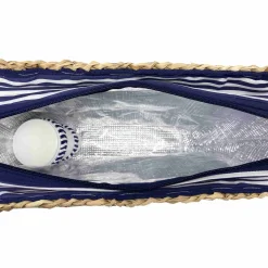 Best Sac de Plage Riviera Blue Stripe Picnic Tote, 4 Person Picnicware|Disposable Tableware