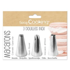 Online Scrap Cooking Set of 3 Stainless Steel Macaroon Piping Nozzles Baking Supplies & Equipment