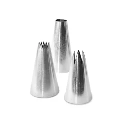 Online Scrap Cooking Set of 3 Stainless Steel Macaroon Piping Nozzles Baking Supplies & Equipment