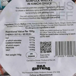 Clearance Tinned Norfolk Whelks in Kimchi Sauce, 110g Tinned Fish & Seafood|Ingredients Brands