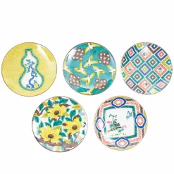 Porcelain Assorted Floral Side Plates, Set of 5, 15cm Japanese Ingredients|Plates