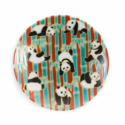 New Porcelain Dancing Pandas Mamezara Garnish Plate, 10cm Japanese Ingredients|Plates