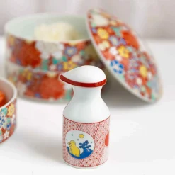 Clearance Porcelain Red Rabbit Motif Soy Sauce Pourer Japanese Ingredients|Japanese Tableware