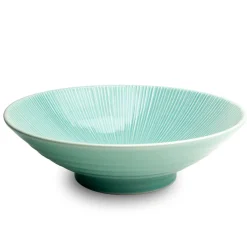 Discount Senkei Shallow Bowl, Turquoise, 24cm Japanese Ingredients|Japanese Tableware