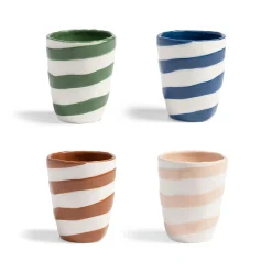 Sale Set of 4 Abstract Stripe Tumblers, 10cm Tableware Brands