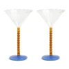 Hot Set of 2 Amber Bubble Stem Martini Glasses, 150ml Tableware Brands|Cocktail Making & Barware