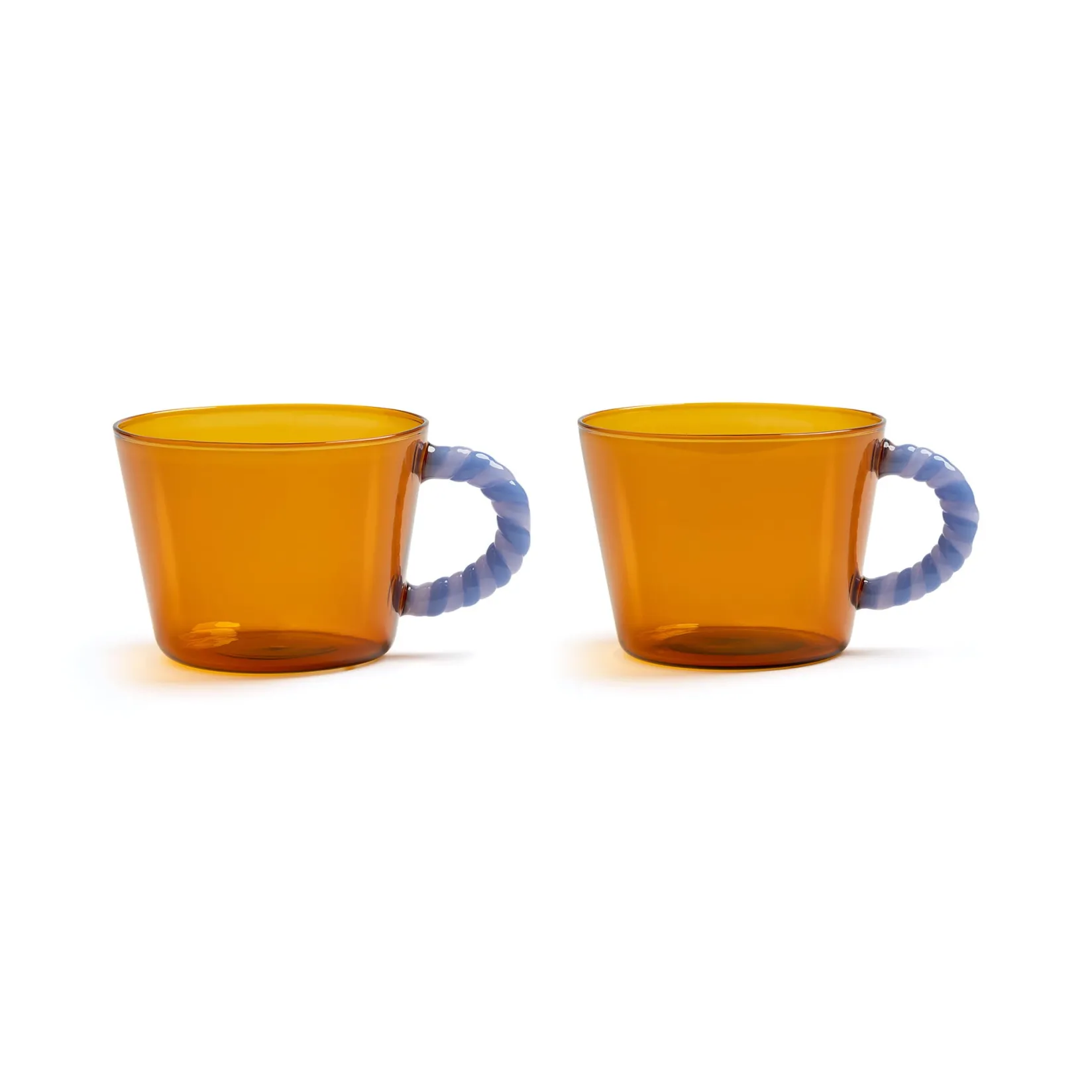 New Set of 2 Amber Glass Tea Cups, 300ml Tableware Brands