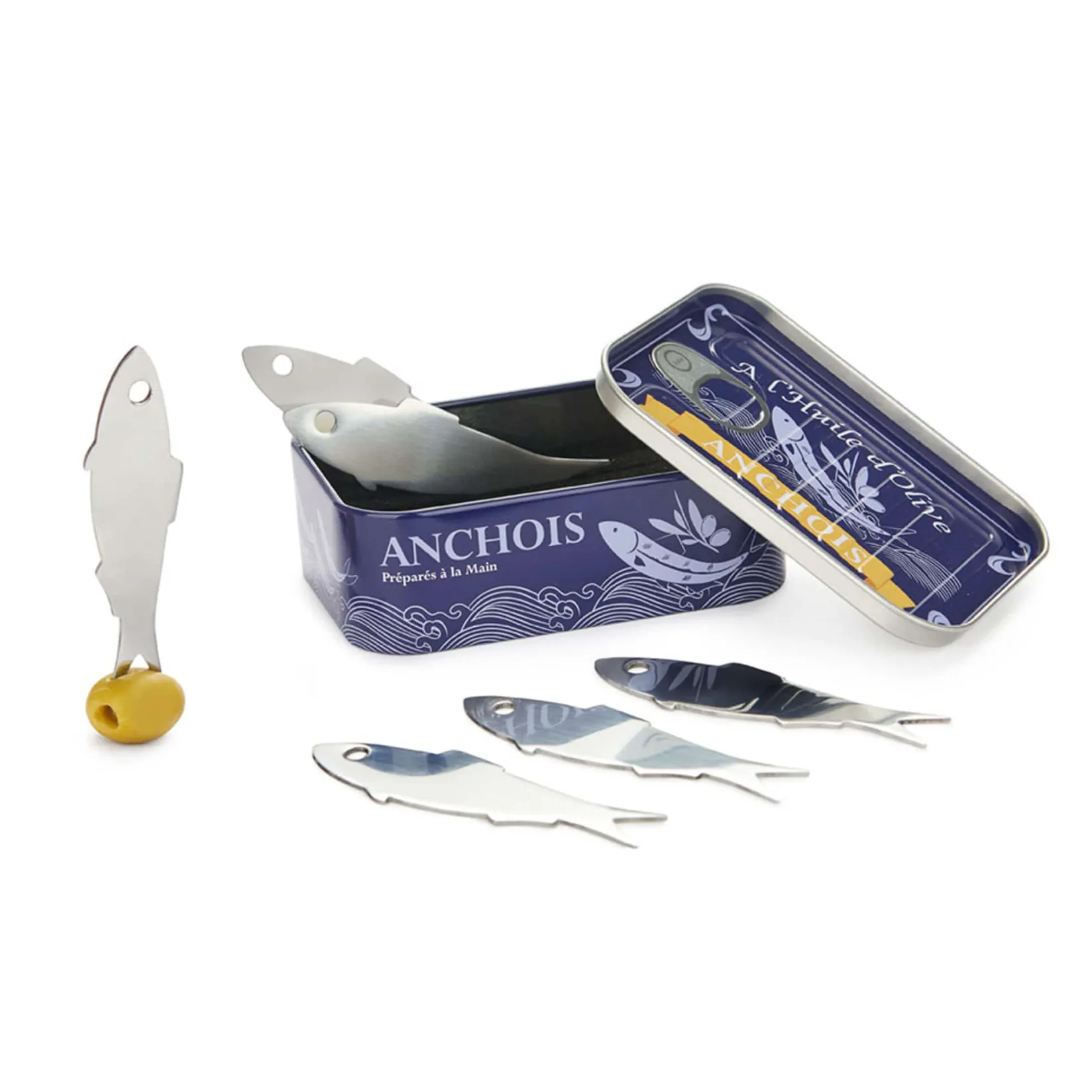 Sale Set of 6 Anchovy Snacking Forks in a Tin Cutlery|Tableware Brands