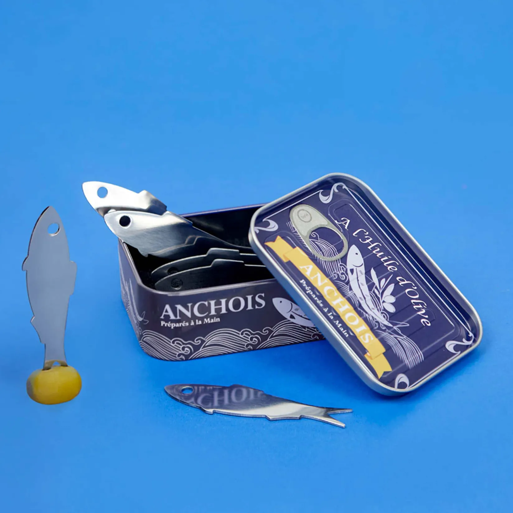 Sale Set of 6 Anchovy Snacking Forks in a Tin Cutlery|Tableware Brands