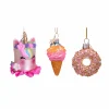 Clearance Set of 3 Desserts Bauble Tree Decorations Tableware Brands