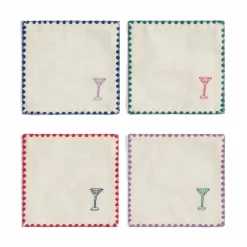 Clearance Set of 4 Drinks Cocktail Napkins Tableware Brands