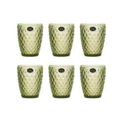 New Set of 6 Green Diamond Tumblers, 270ml Tableware Brands