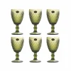 Discount Set of 6 Green Diamond Wine Glasses, 350ml Tableware Brands