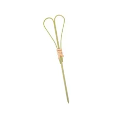 Best Set of 100 Green Looped Heart Bamboo Skewers, 9cm Tableware Brands|Canape Supplies