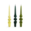 Outlet Set of 3 Green Spiral Candles Table Setting|Tableware Brands