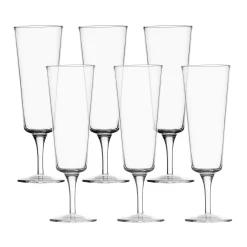 Outlet Set of 6 Clear Champagne Flute Tableware Brands|Table Setting
