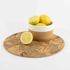 Best Set of 4 Marbled Cork Round Placemats, 30cm Tableware Brands