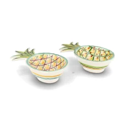 New Set of 2 Mexican Hand Painted Pineapple Plates, 18cm Plates|Crockery & Dinnerware