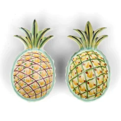 New Set of 2 Mexican Hand Painted Pineapple Plates, 18cm Plates|Crockery & Dinnerware