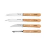 New Set of 4 Essential Beech Handle Kitchen Knives French Ingredients|Kitchen Knives