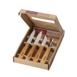 New Set of 4 Essential Beech Handle Kitchen Knives French Ingredients|Kitchen Knives