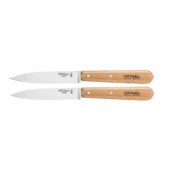 New Set of 2 No 112 Beechwood Handle Paring Knives, 10cm Kitchen Knives